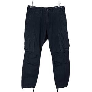 MNML Men's Black Cargo Pants Sz 29 (28) Snaps Ripstop Utility Adjustable Hiking‎